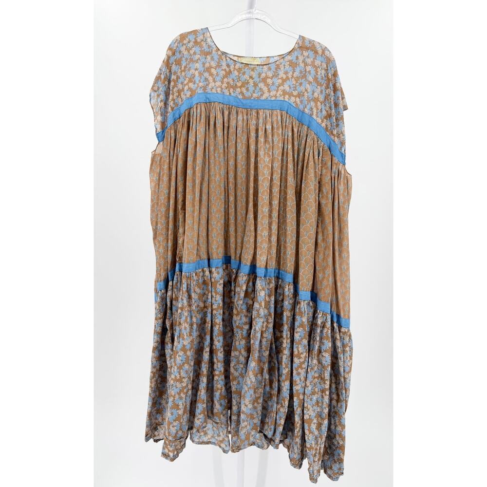 Yvonne S Maxi Dress Wind Hippy Multicolor Cotton Voile Oversized Resort Kaftan